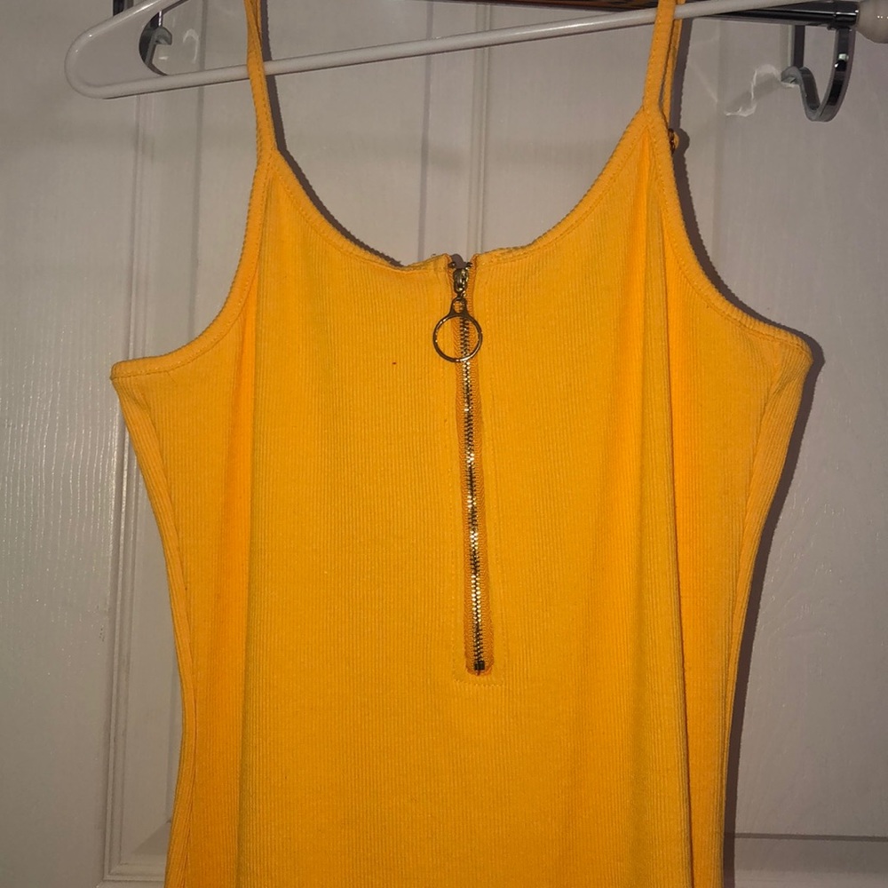 Yellow midi dress